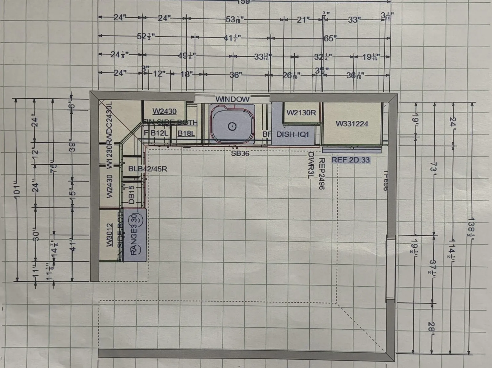 Kitchen electrical floor plan — Lanzoni Residence remodel — C. Kennedy Electric