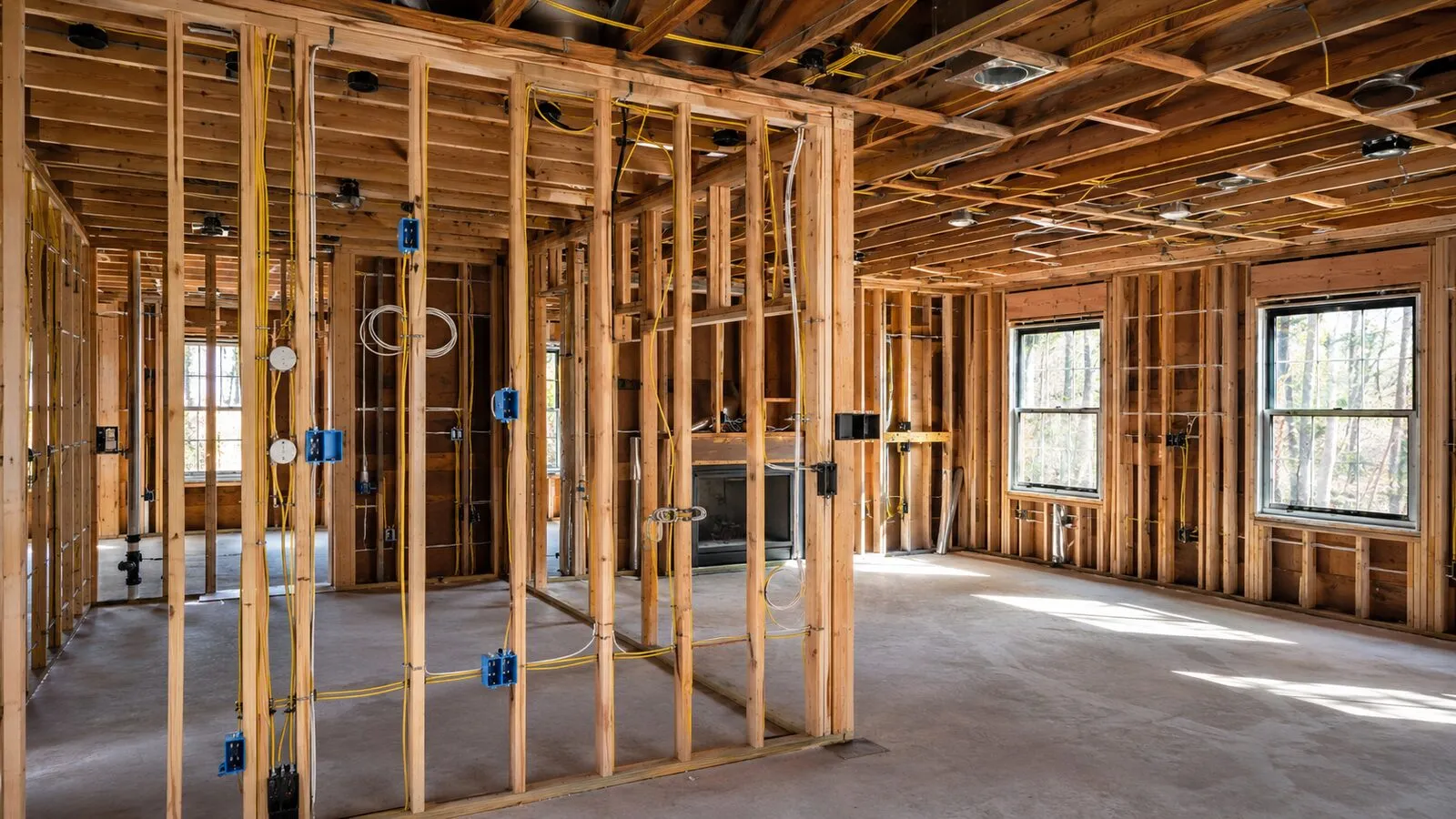 Full room new construction electrical rough-in — C. Kennedy Electric